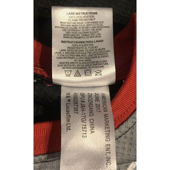 Star Wars Boys Pajama Shirt Top Size 10/12 First Order Darth Vader Red Black - Picture 9 of 10